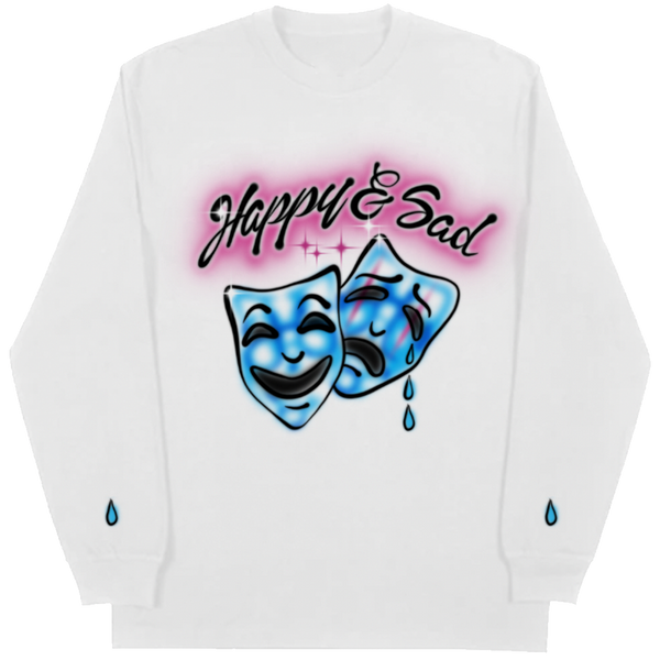 Happy & Sad Airbrush Long Sleeve Tee